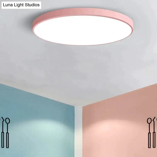 Modern Macaron Panel Lamp Led Ceiling Light Fixture Remote Control Hall Surface Mount Flush Bedroom