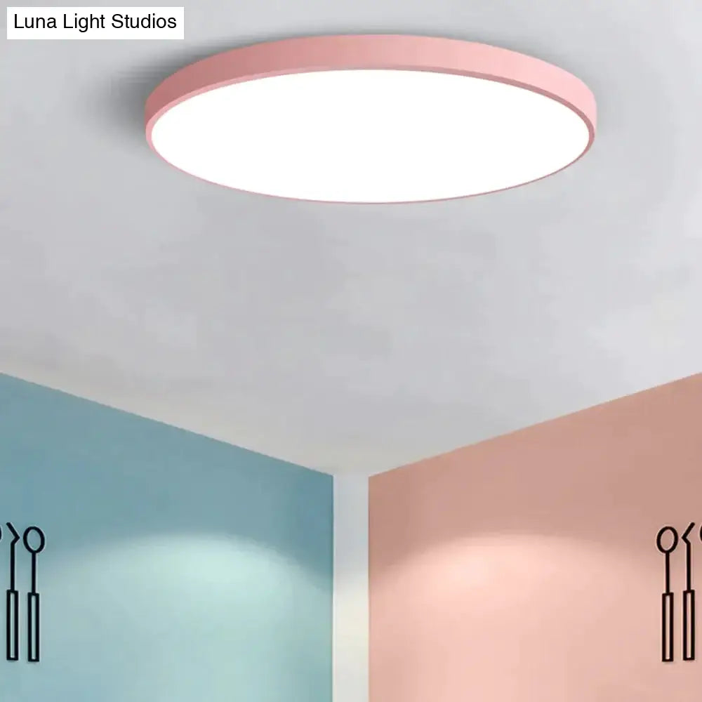 Modern Macaron Panel Lamp Led Ceiling Light Fixture Remote Control Hall Surface Mount Flush Bedroom