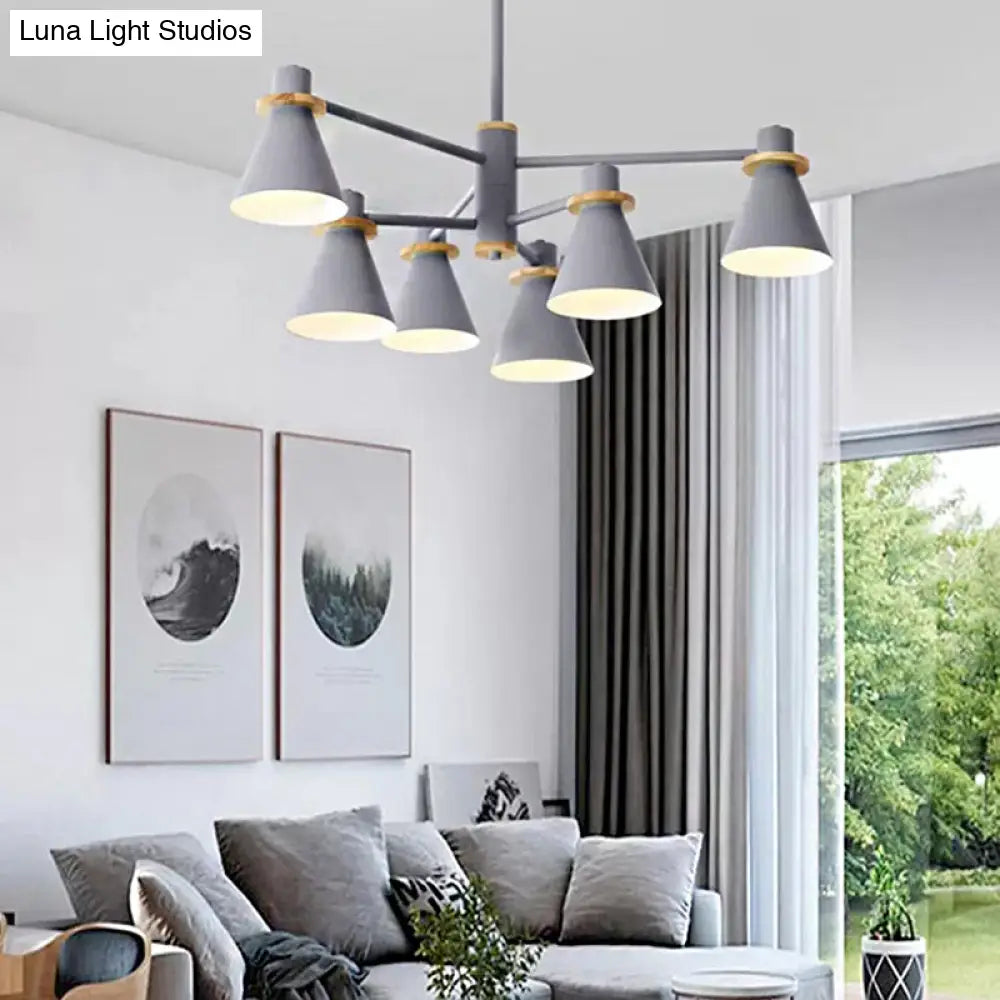 Modern Macaron Pendant Light: Stylish Metallic Chandelier For Child Bedroom