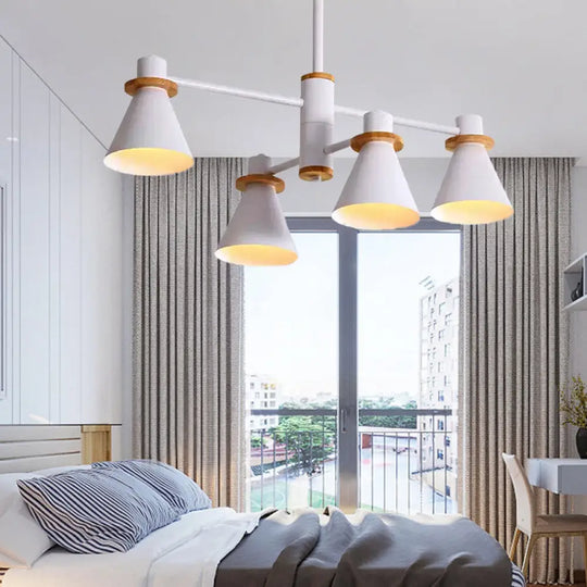 Modern Macaron Pendant Light: Stylish Metallic Chandelier For Child Bedroom 4 / White