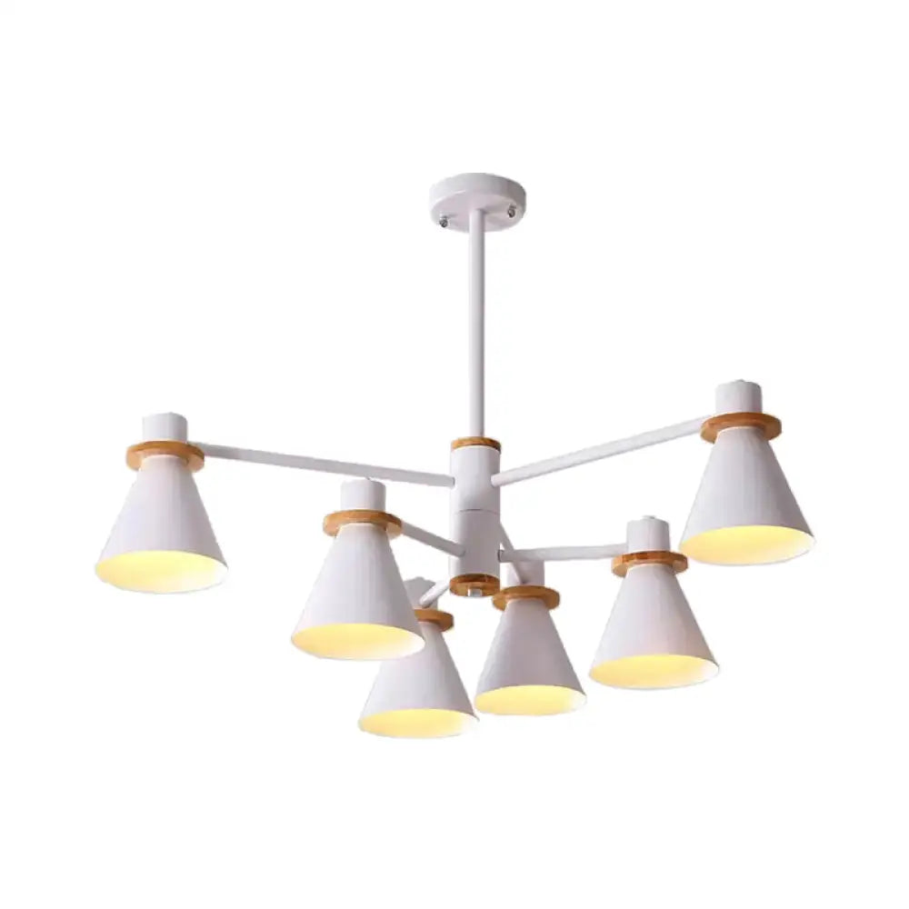 Modern Macaron Pendant Light: Stylish Metallic Chandelier For Child Bedroom 6 / White