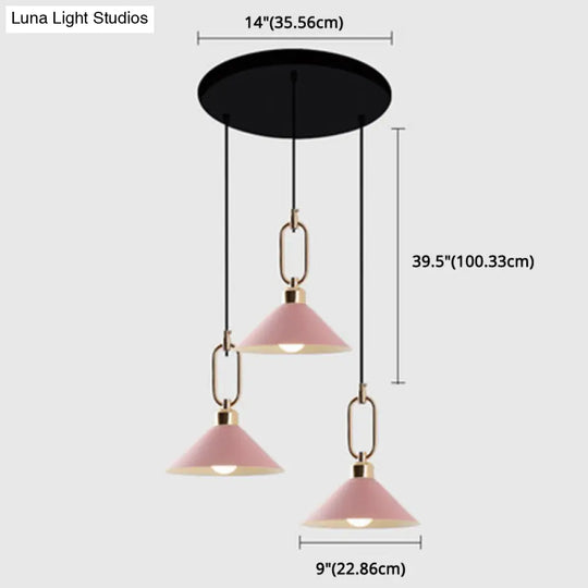 Modern Macarons Umbrella Pendant Light With Metal Ring - Stylish Lighting