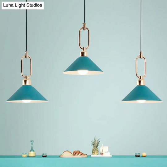 Modern Macarons Umbrella Pendant Light With Metal Ring - Stylish Lighting