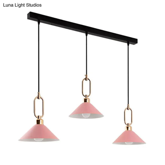 Modern Macarons Umbrella Pendant Light With Metal Ring - Stylish Lighting