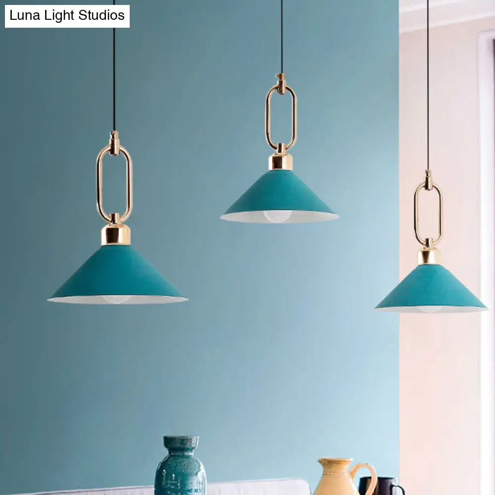 Modern Macarons Umbrella Pendant Light With Metal Ring - Stylish Lighting