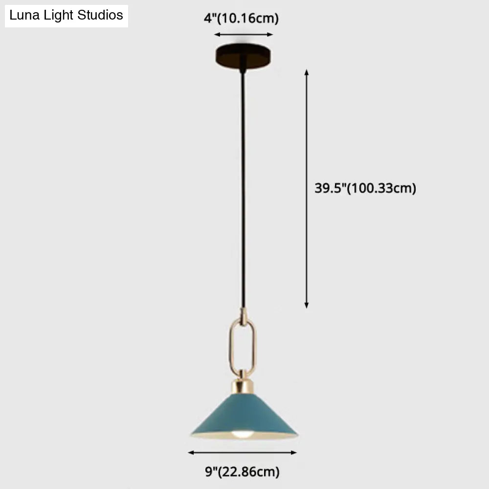 Modern Macarons Umbrella Pendant Light With Metal Ring - Stylish Lighting