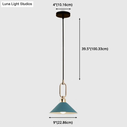 Modern Macarons Umbrella Pendant Light With Metal Ring - Stylish Lighting