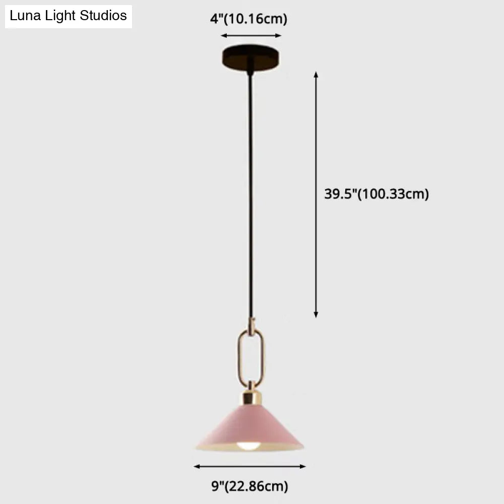 Modern Macarons Umbrella Pendant Light With Metal Ring - Stylish Lighting