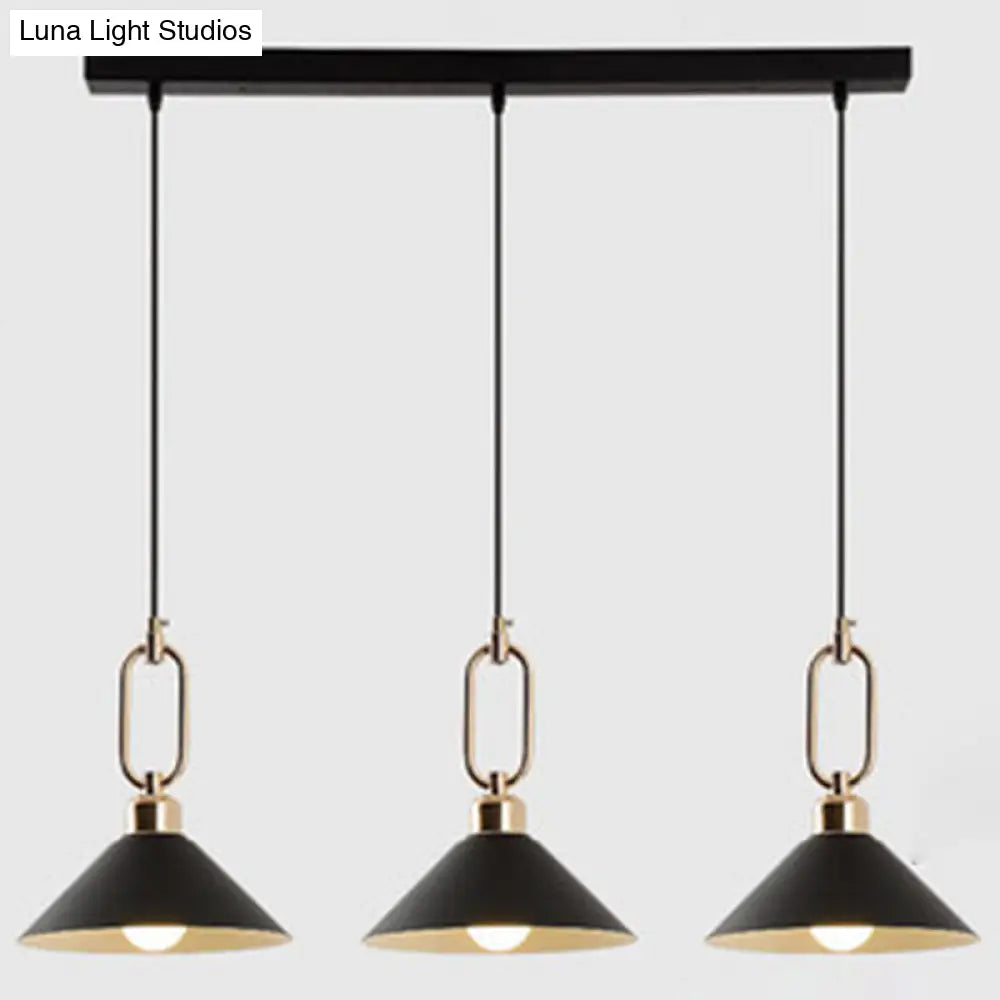 Modern Macarons Umbrella Pendant Light With Metal Ring - Stylish Lighting Black / Linear