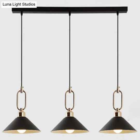 Modern Macarons Umbrella Pendant Light With Metal Ring - Stylish Lighting Black / Linear