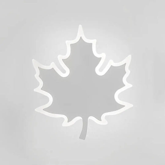 Modern Maple Leaf Acrylic Led Wall Sconce Light In Warm/White White /