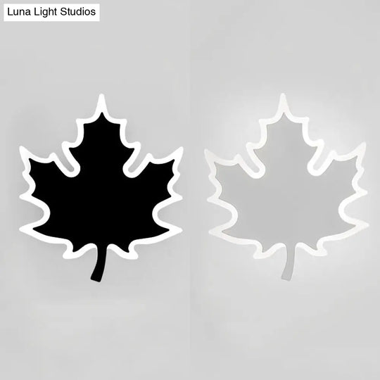 Modern Maple Leaf Acrylic Led Wall Sconce Light In Warm/White