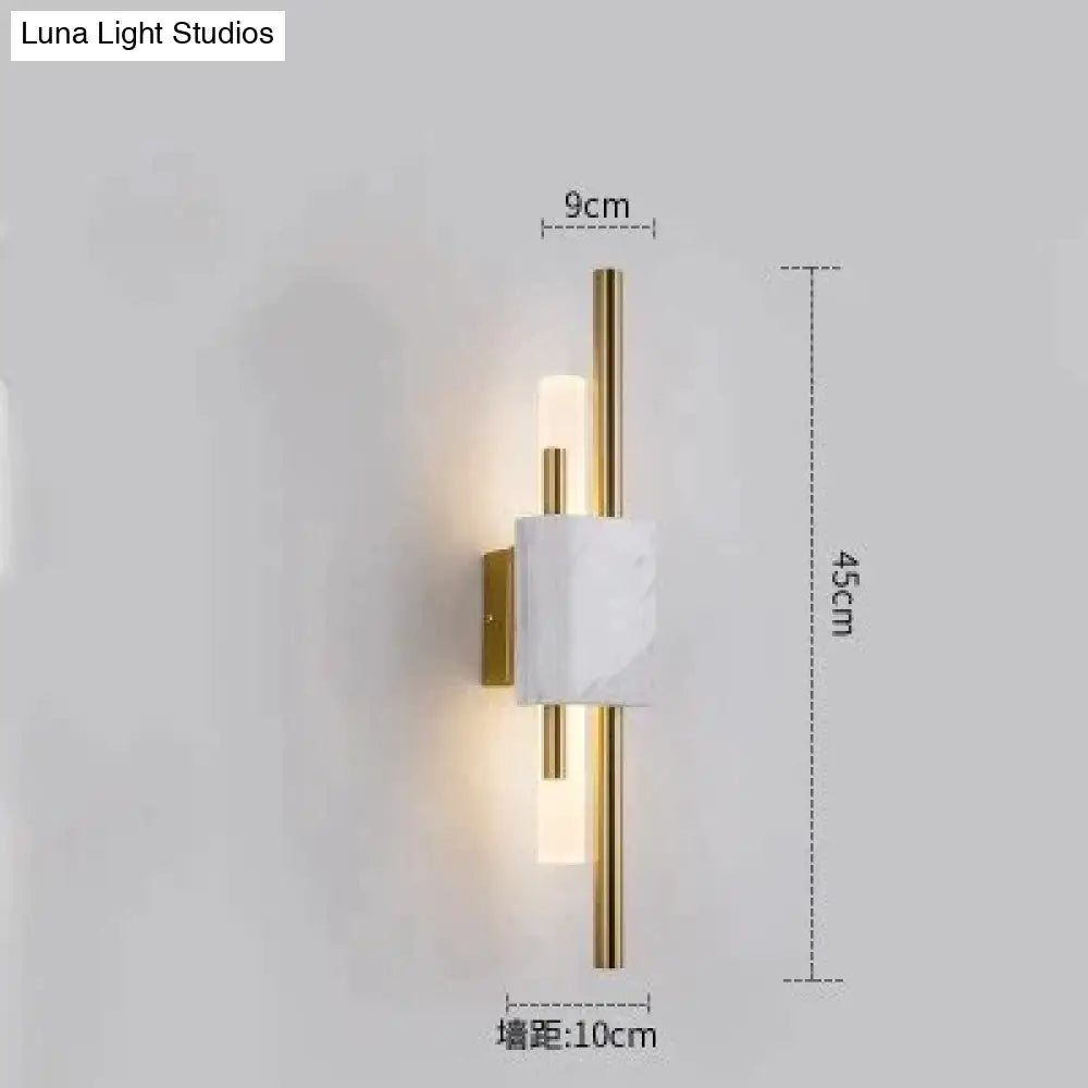 Modern Marble Led Wall Lamp For Living Room Bedroom Bathroom Loft Decor Smal White / Warm Light