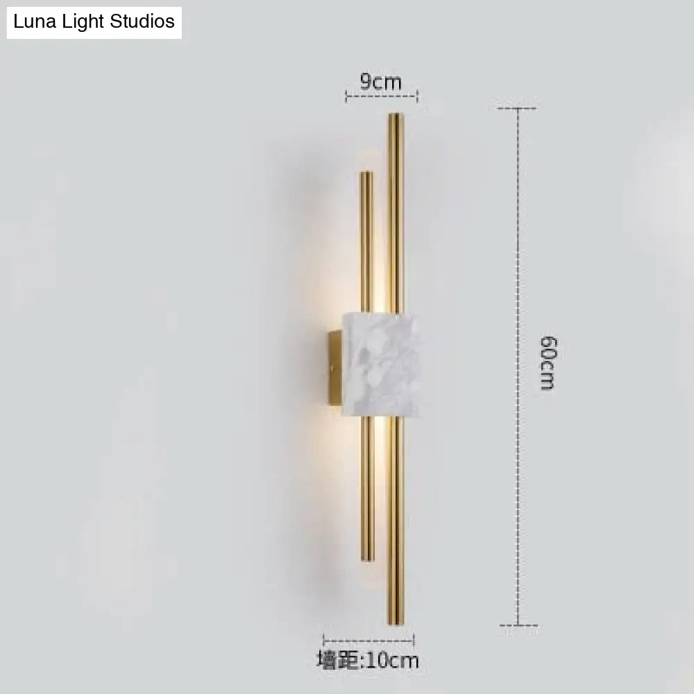 Modern Marble Led Wall Lamp For Living Room Bedroom Bathroom Loft Decor Large White / Warm Light