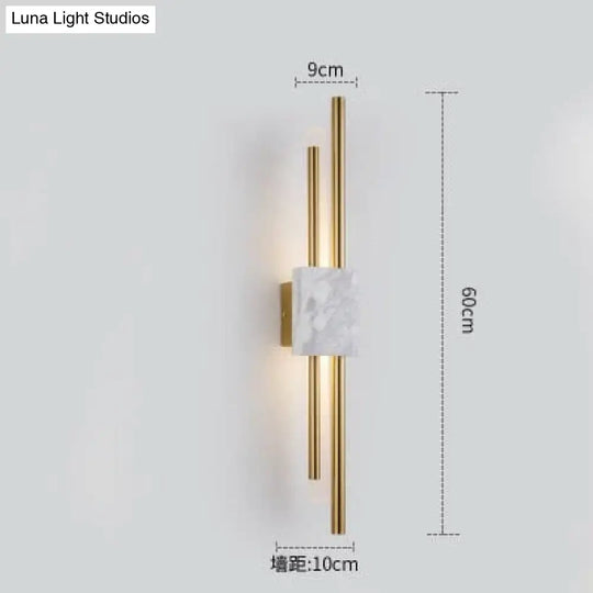 Modern Marble Led Wall Lamp For Living Room Bedroom Bathroom Loft Decor Large White / Warm Light