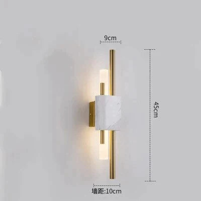Modern Marble Led Wall Lamp For Living Room Bedroom Bathroom Loft Decor Smal White / Warm Light
