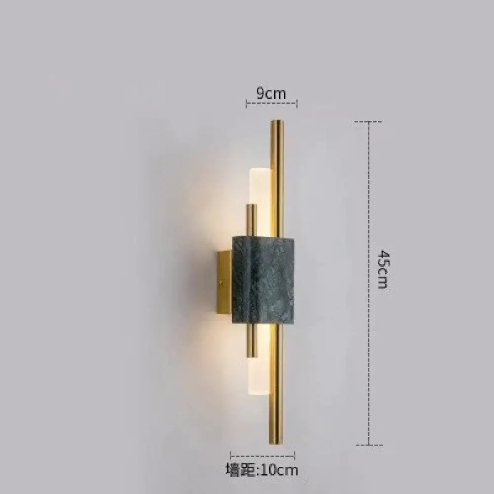 Modern Marble Led Wall Lamp For Living Room Bedroom Bathroom Loft Decor Small Green / Warm Light