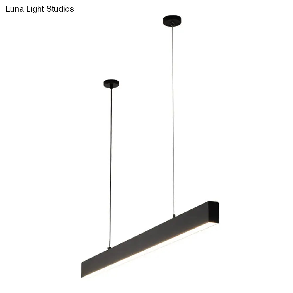 Modern Matte Black Led Dining Room Island Lighting - Simplicity Metal Hanging Light