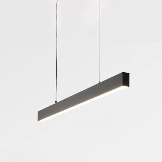 Modern Matte Black Led Dining Room Island Lighting - Simplicity Metal Hanging Light / White B