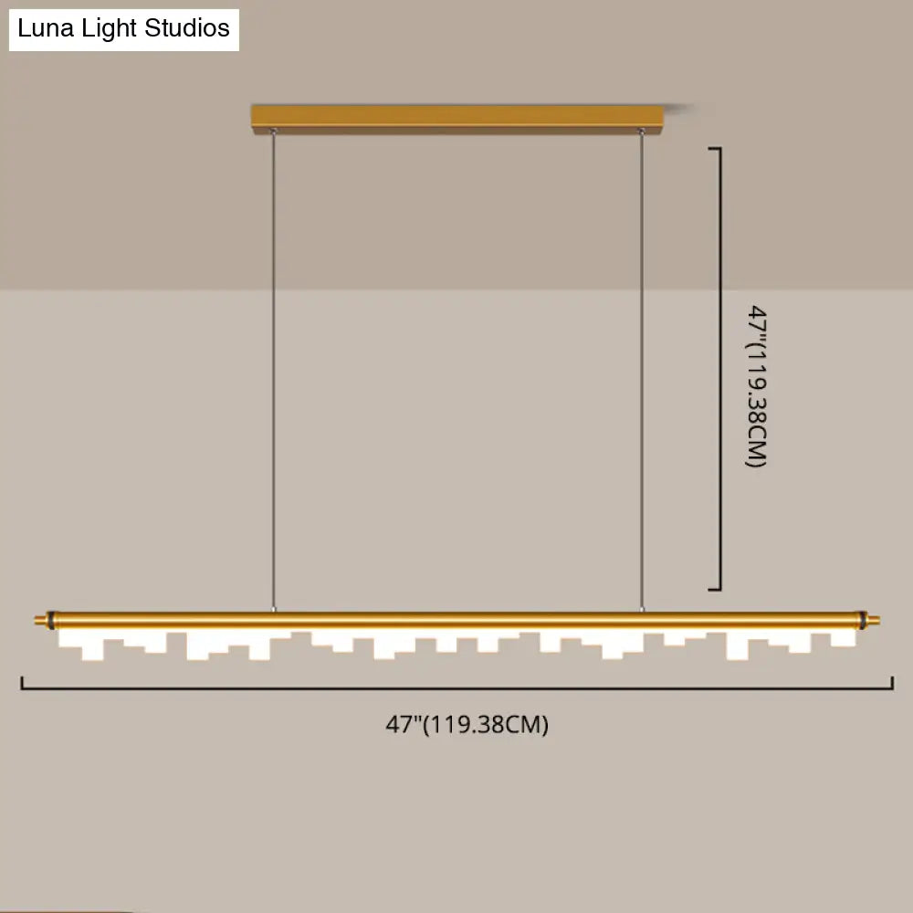 Modern Matte Metal Island Led Ceiling Light With Simple Acrylic Shade