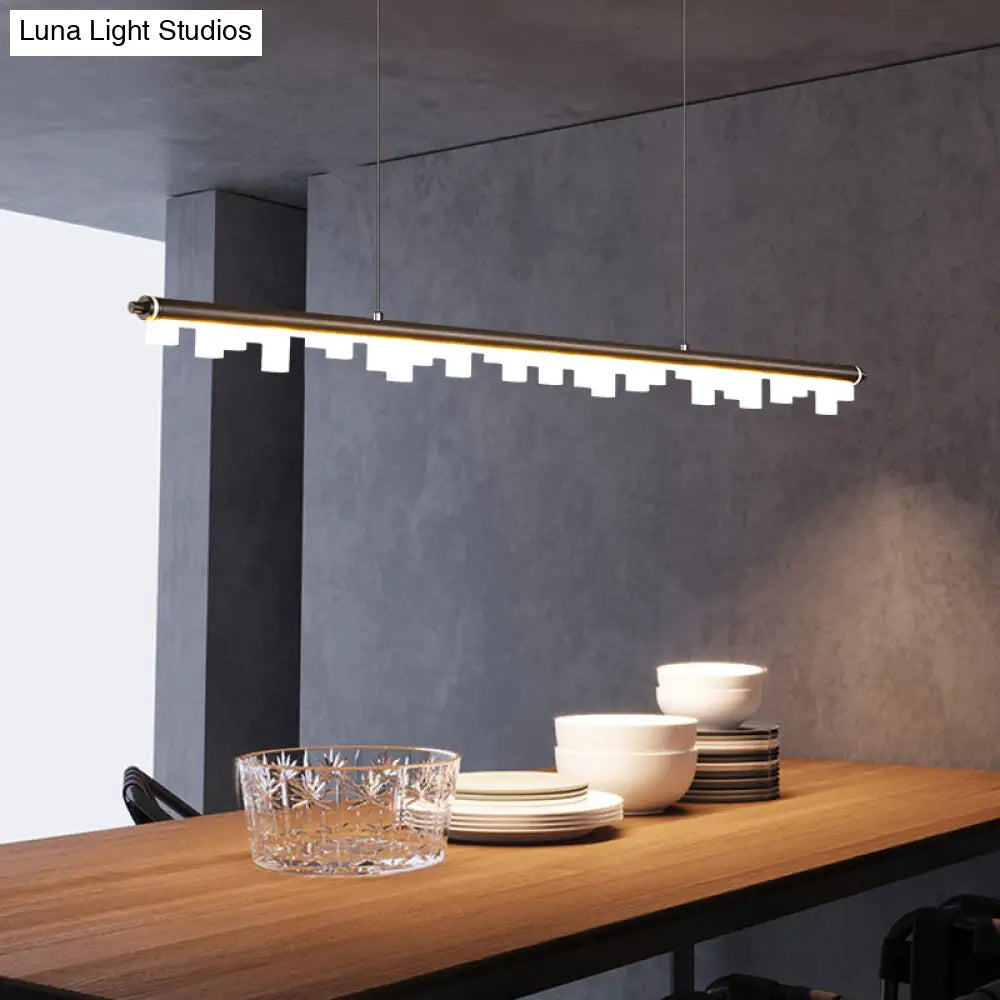 Modern Matte Metal Island Led Ceiling Light With Simple Acrylic Shade