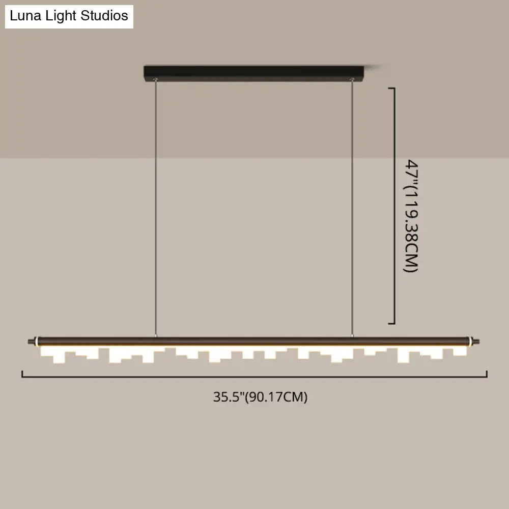 Modern Matte Metal Island Led Ceiling Light With Simple Acrylic Shade