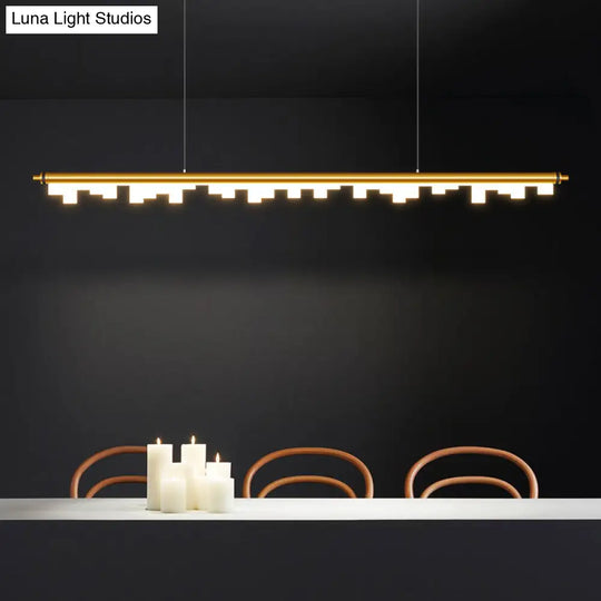 Modern Matte Metal Island Led Ceiling Light With Simple Acrylic Shade