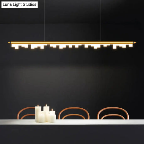 Modern Matte Metal Island Led Ceiling Light With Simple Acrylic Shade