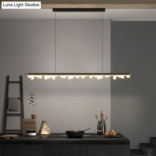 Modern Matte Metal Island Led Ceiling Light With Simple Acrylic Shade