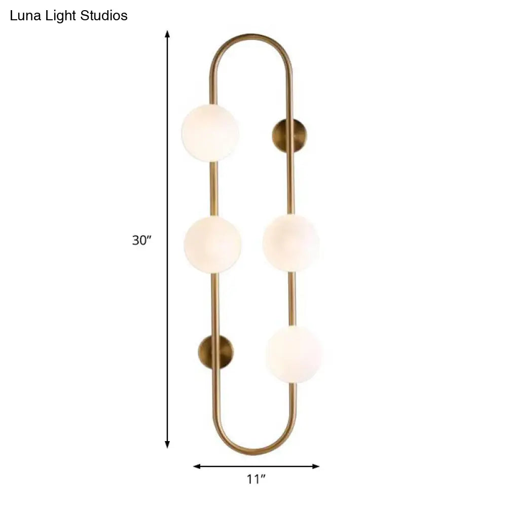 Modern Matte White Glass Globe Wall Sconce With 4-Light Bedroom Lighting Ideas In Black/Gold