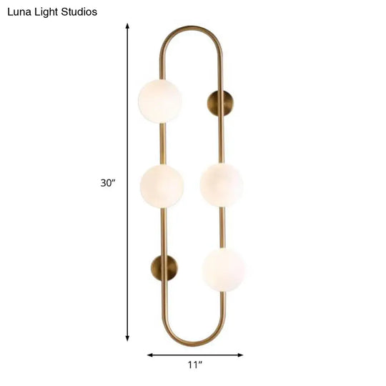 Modern Matte White Glass Globe Wall Sconce With 4-Light Bedroom Lighting Ideas In Black/Gold