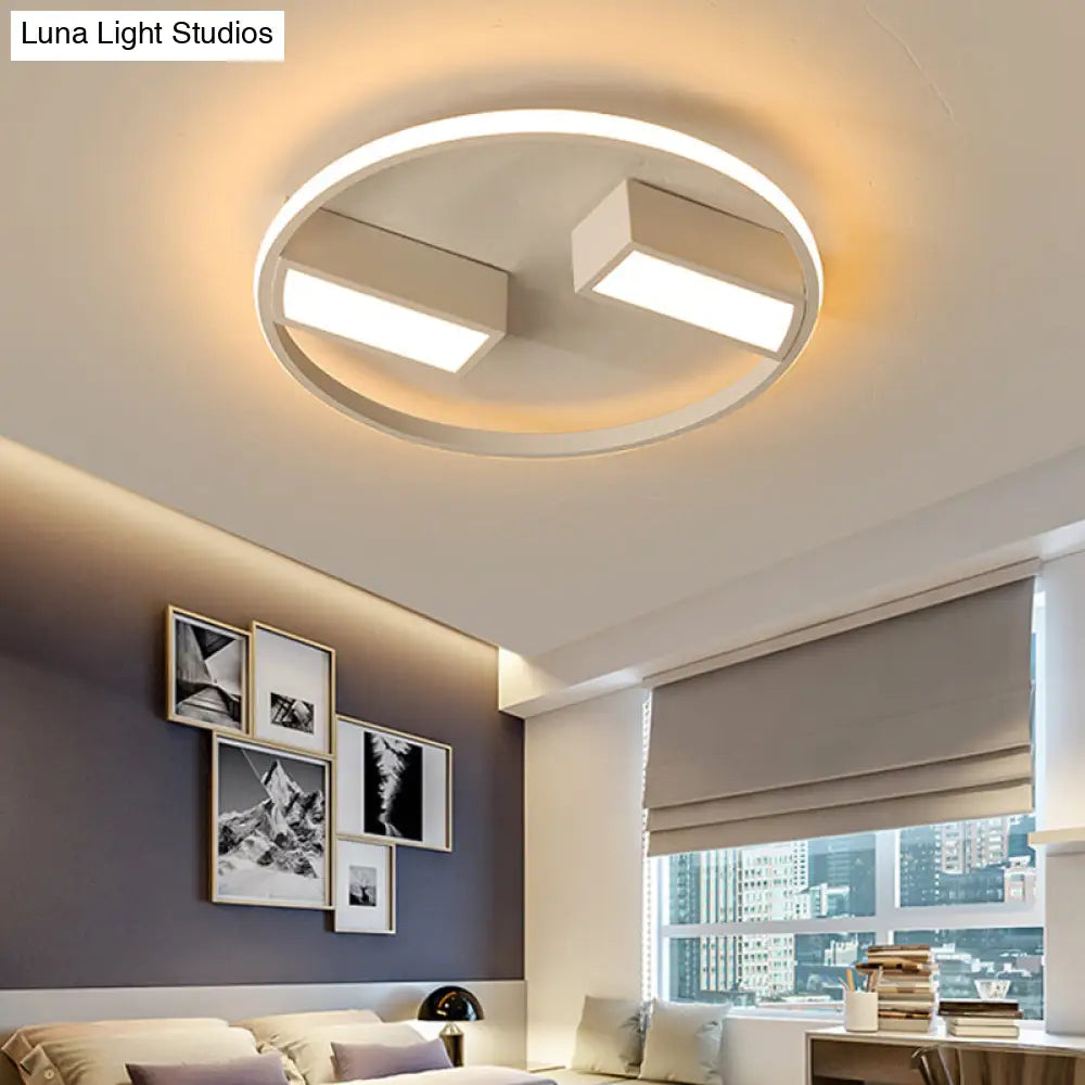 Modern Metal Acrylic Flush Ceiling Light With Led For Study Room