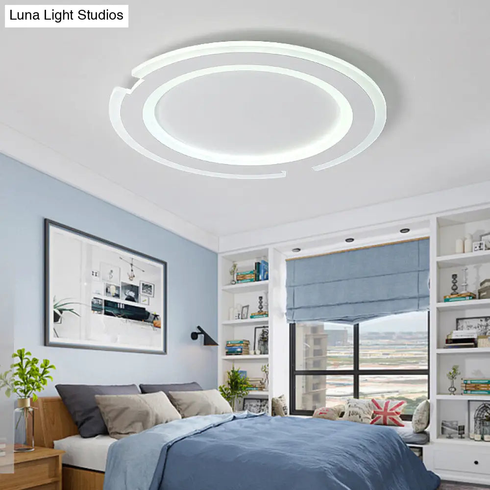 Modern Metal And Acrylic Circular Flushmount Ceiling Lights - Warm/White Indoor 9’/12’/16’ Fixtures