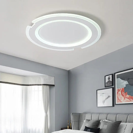 Modern Metal And Acrylic Circular Flushmount Ceiling Lights - Warm/White Indoor 9’/12’/16’
