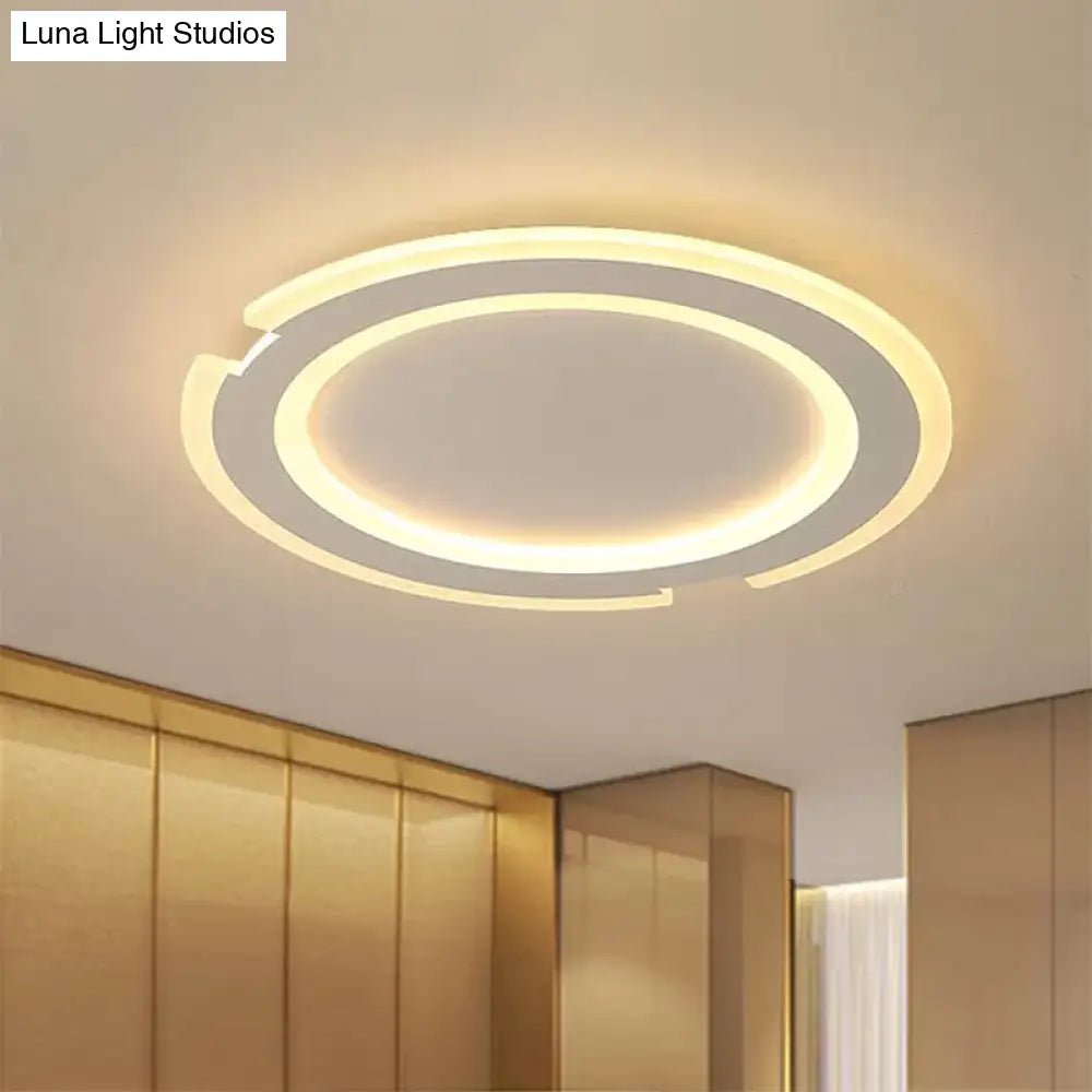 Modern Metal And Acrylic Circular Flushmount Ceiling Lights - Warm/White Indoor 9/12/16 Fixtures