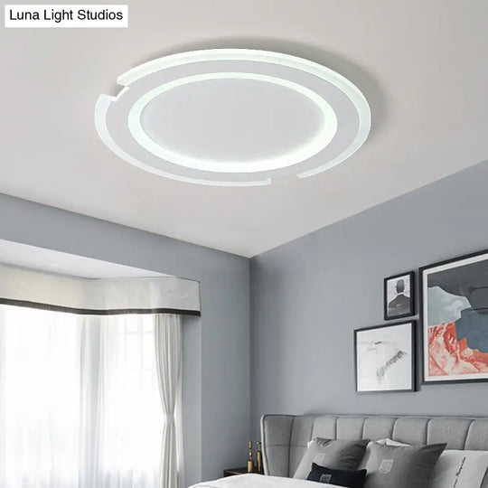 Modern Metal And Acrylic Circular Flushmount Ceiling Lights - Warm/White Indoor 9/12/16 Fixtures