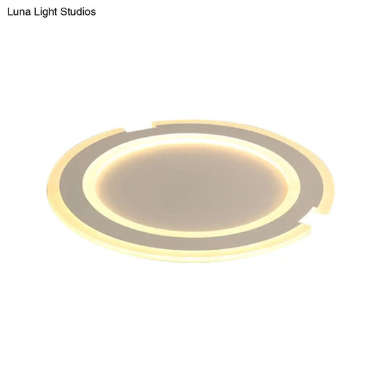 Modern Metal And Acrylic Circular Flushmount Ceiling Lights - Warm/White Indoor 9’/12’/16’ Fixtures