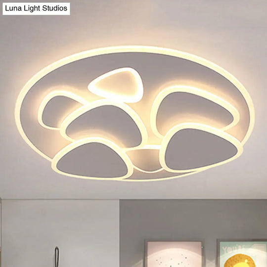 Modern Metal And Acrylic Led Flush Ceiling Light In White/Warm 19.5/31 Wide White / 31 Warm