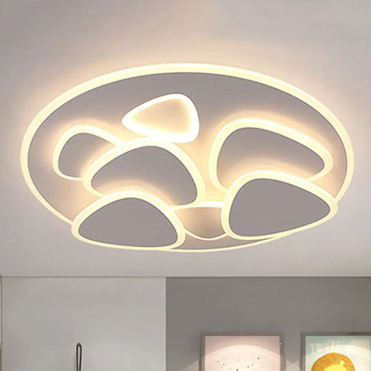 Modern Metal And Acrylic Led Flush Ceiling Light In White/Warm 19.5’/31’ Wide White / 31’ Warm