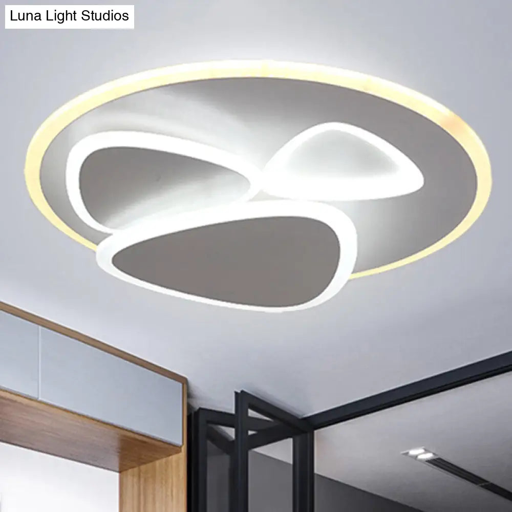Modern Metal And Acrylic Led Flush Ceiling Light In White/Warm 19.5/31 Wide White / 19.5 Warm