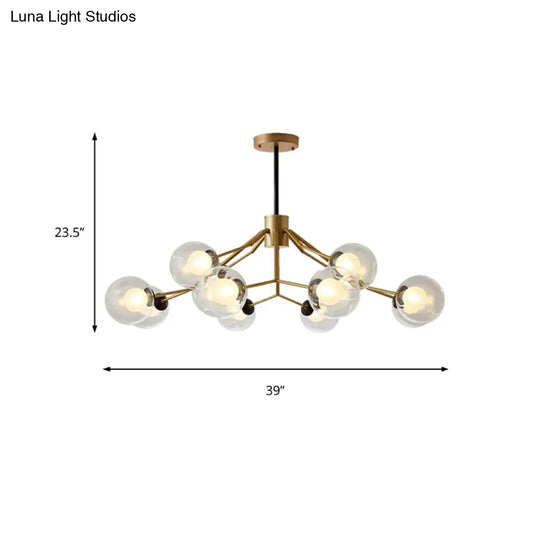 Modern Metal And Glass Chandelier - Study Room Modo Pendant Lighting (12 Lights)