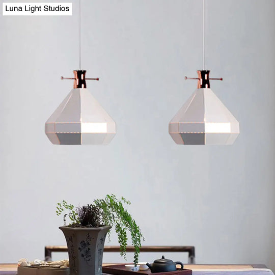 Modern Metal And Wood Pendant Light With Cylinder/Diamond Shade - 1 Black/White