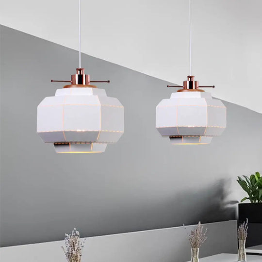 Modern Metal And Wood Pendant Light With Cylinder/Diamond Shade - 1 Black/White White / B