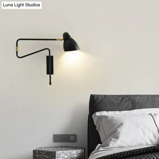 Modern Metal Angled Shade Wall Light - Extendable 1-Light Task Lamp For Studio