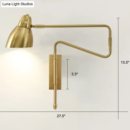 Modern Metal Angled Shade Wall Light - Extendable 1-Light Task Lamp For Studio