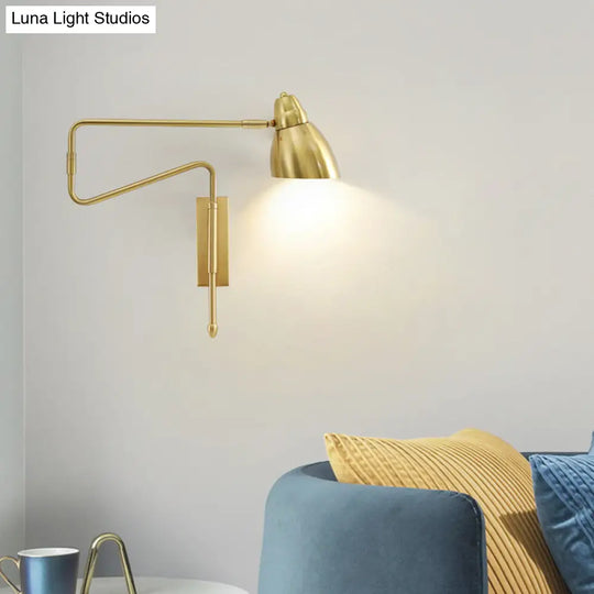 Modern Metal Angled Shade Wall Light - Extendable 1-Light Task Lamp For Studio