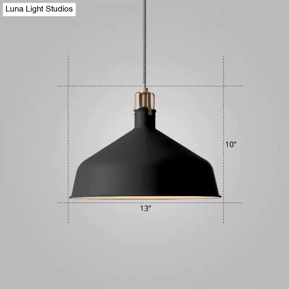 Modern Metal Barn Pendant Light For Dining Room - 1-Head Suspension