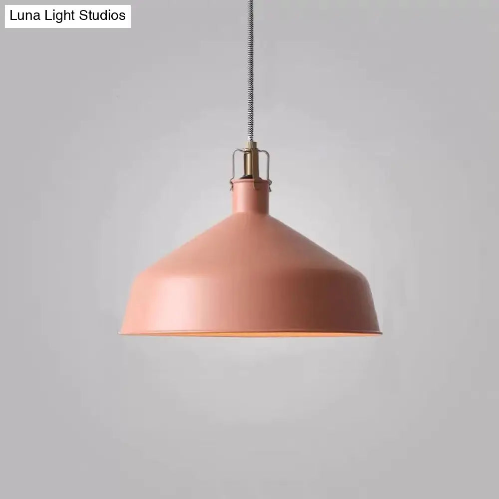 Modern Metal Barn Hanging Pendant Light For Dining Room - 1-Head Suspension