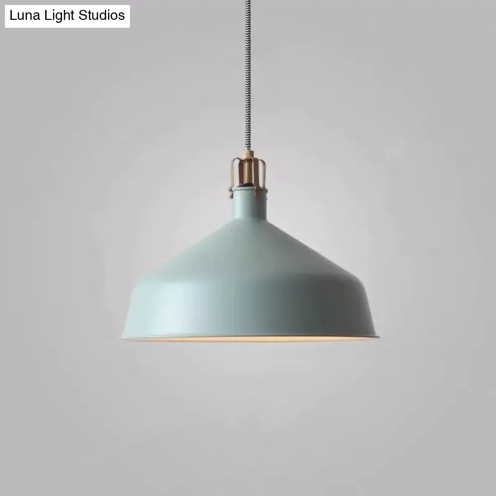 Modern Metal Barn Hanging Pendant Light For Dining Room - 1-Head Suspension Blue / B