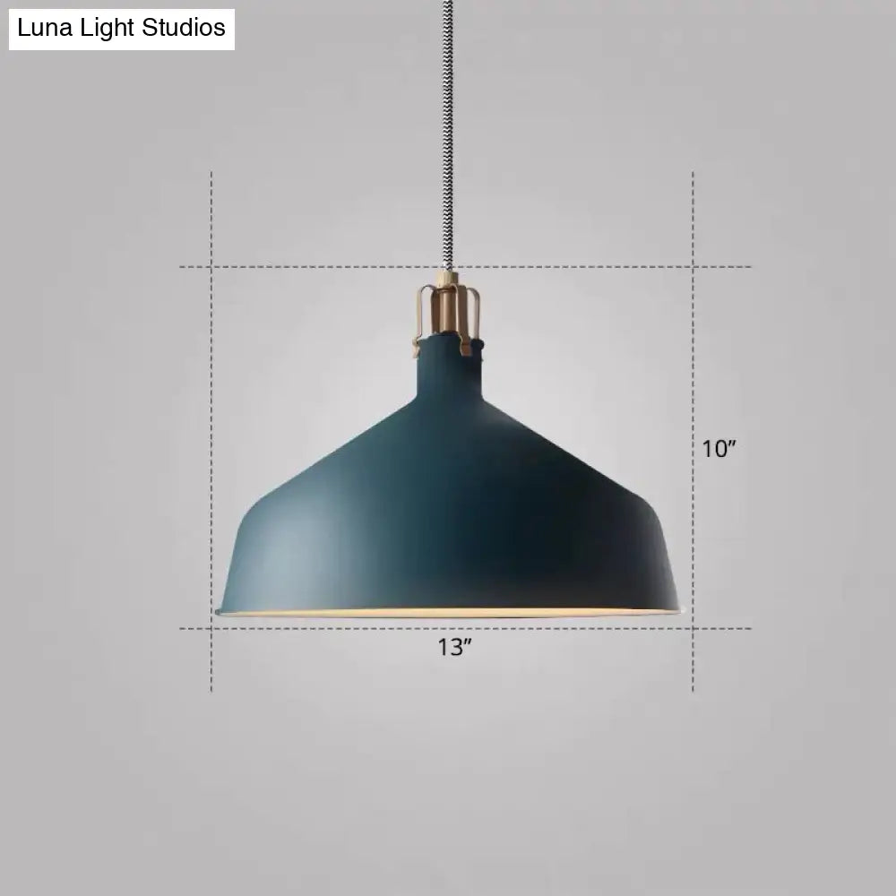 Modern Metal Barn Pendant Light For Dining Room - 1-Head Suspension